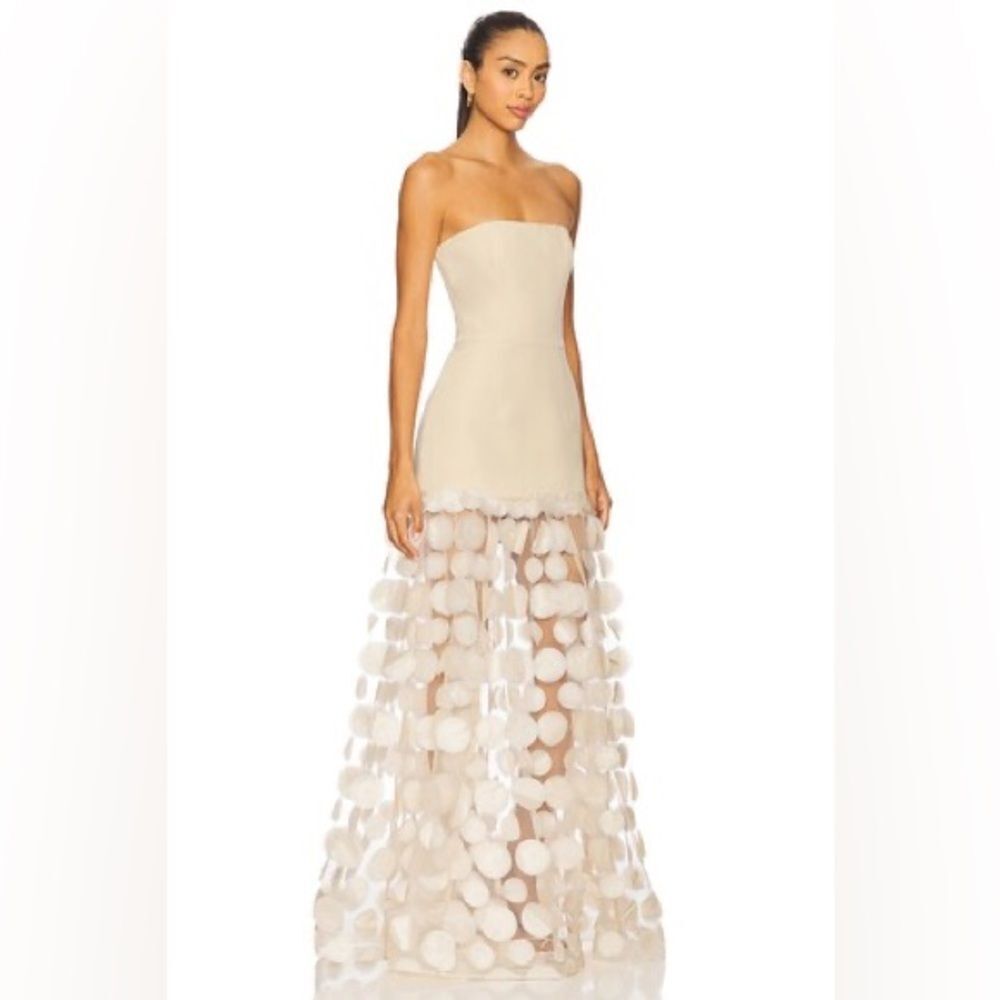 NWOT BRONX AND BANCO HARPER STRAIGHT Cream Strapless Wedding Bridal Gown, XS - Picture 5 of 16